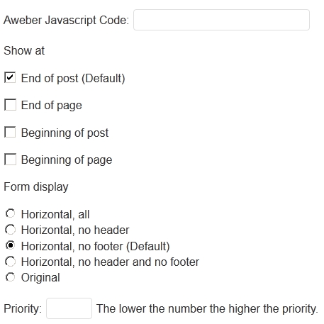 simple_aweber_integration_settings simple aweber integration settings1 Simple Aweber Integration to WordPress | Horizontal Aweber Forms at end of posts